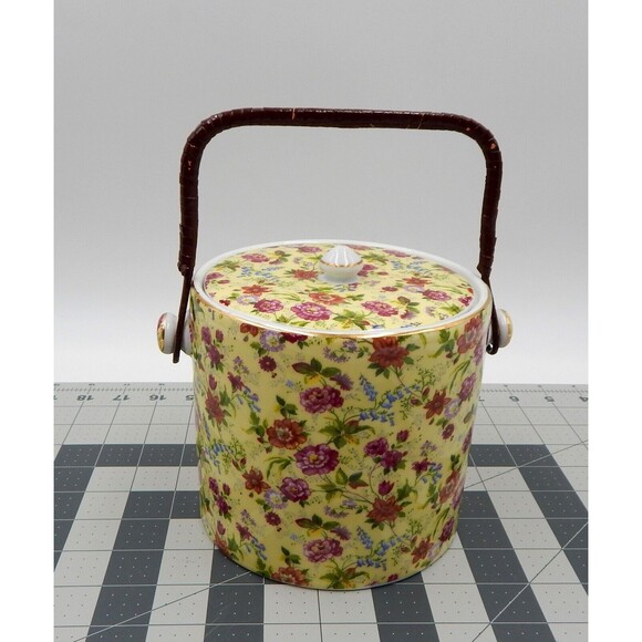 Formalities by Baum Bros Jubilee Yellow Rose Biscuit Cookie Jar Ice Bucket - Picture 3 of 12